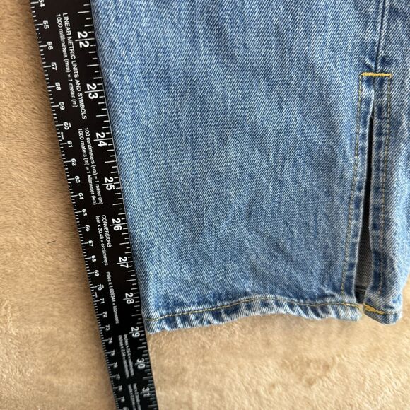 Good American Jeans Womens 6 Blue 941 Good Boy High Rise Straight Boot Slit 29" - Picture 14 of 16